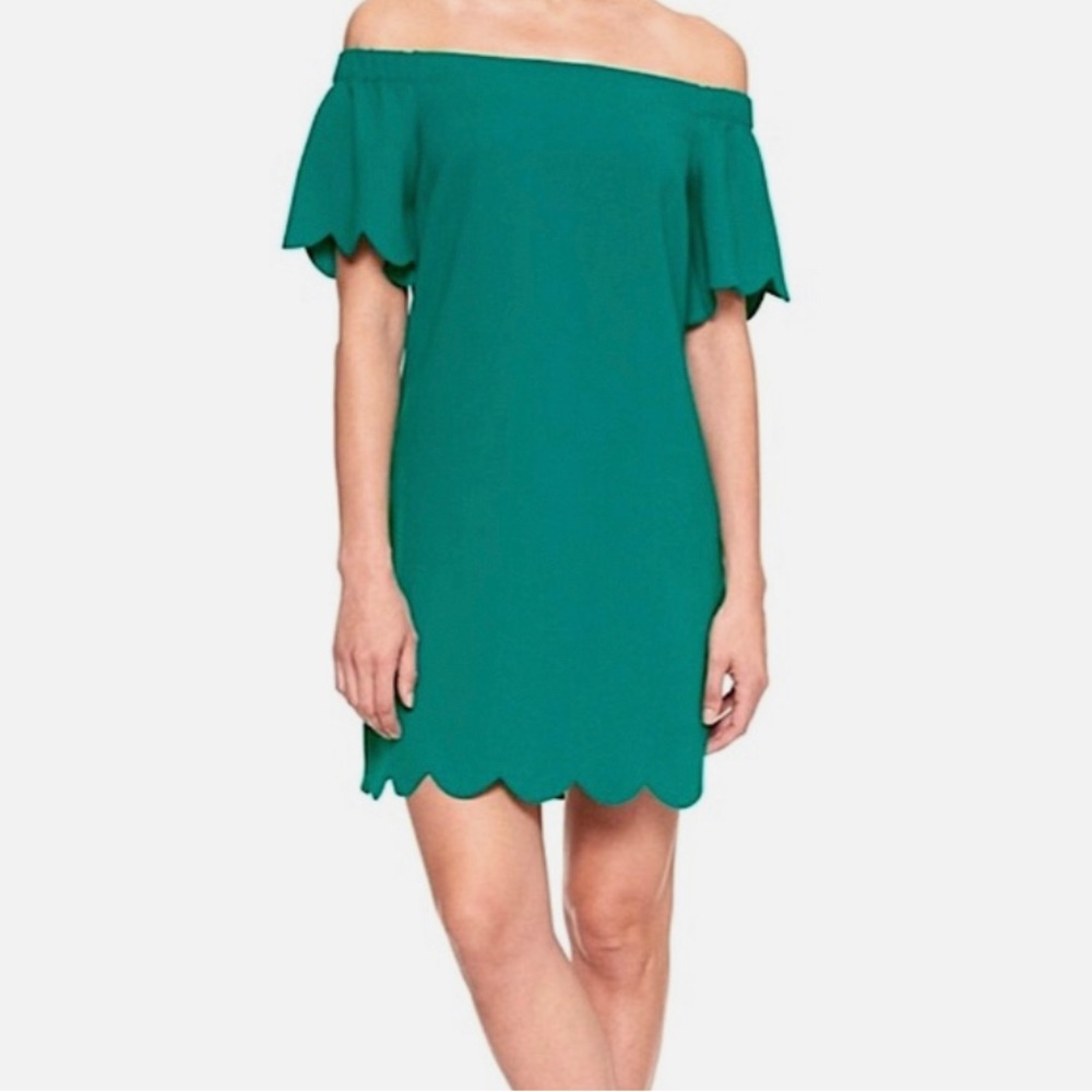 Banana Republic Teal Green Off the Shoulder Dress